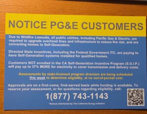 Notice PG&E Customers, Who is "The California Energy Initiative" misleading advertisement from a private company
